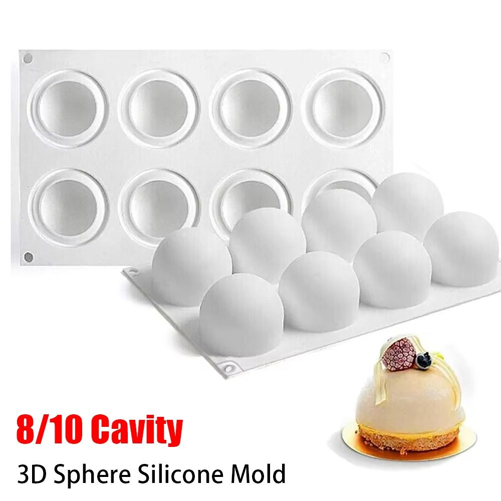 Kitchen Gadgets Under $10 - 1Pcs 8/10 Cavity 3D Sphere Silicone