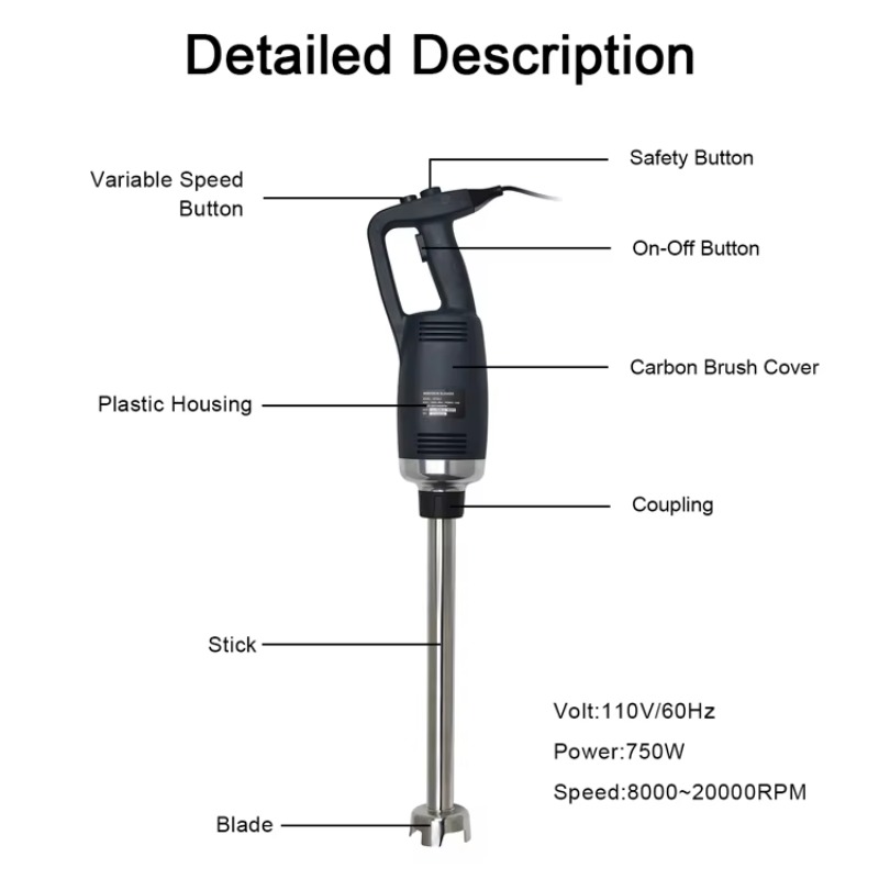 750W 14Inch Big Powerful Elect - огляд і ціна Immersion Blender Stick